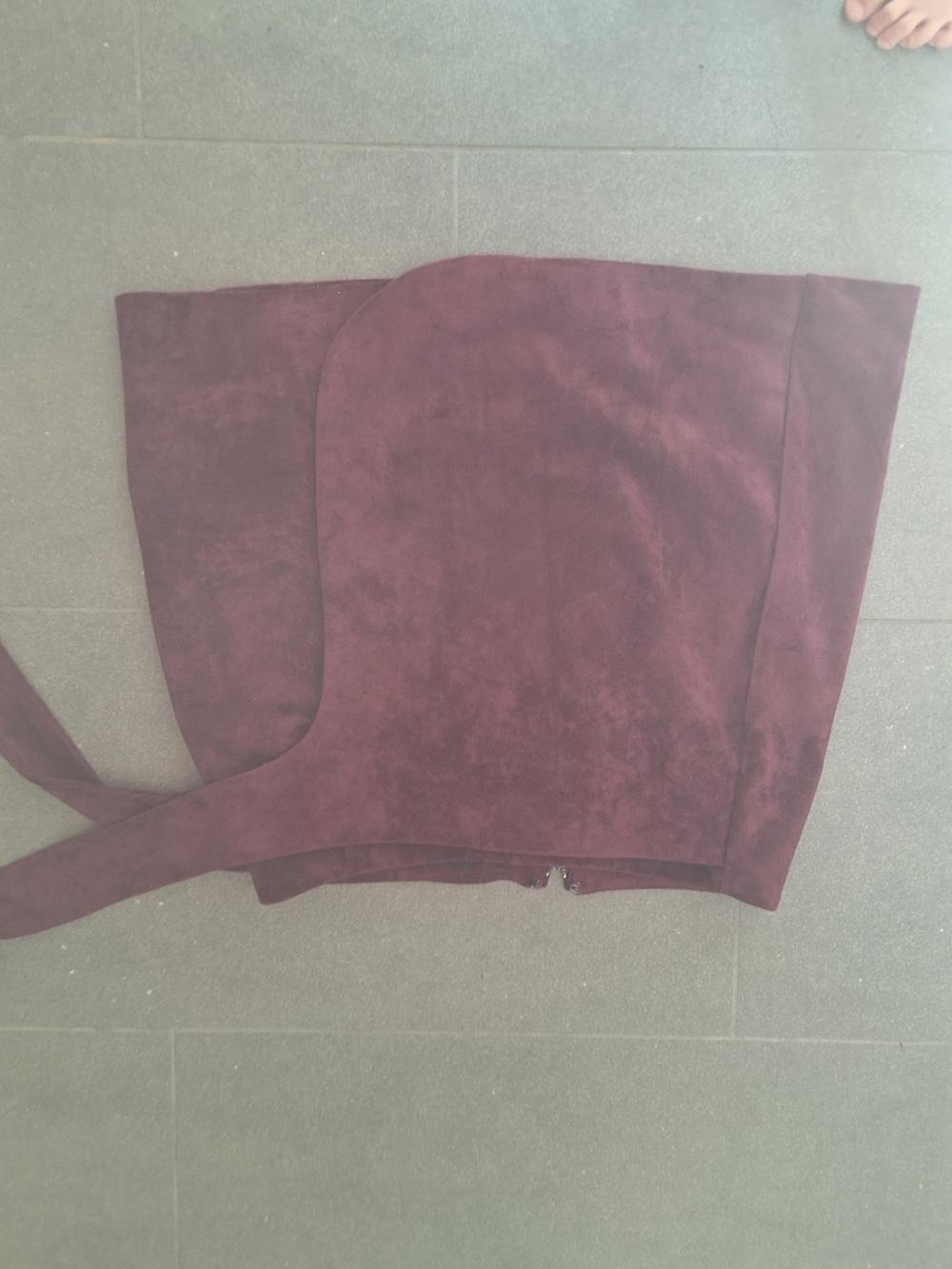 Blank NYC Plum Suede-Look Mini Wrap Skirt